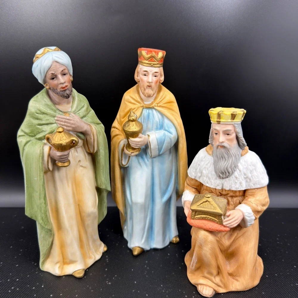 Homco Three Wise‎ Men Nativity Figurines Porcelain Christmas Magi Set of 3 Large